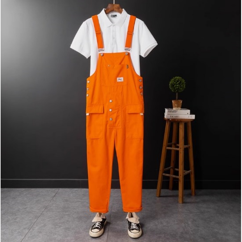 New Hip Hop Streetwear Bib Pants Overall Jean Fashion Men Jean Overalls Ripped Bib Jeans For Men Male Ripped Denim Jumpsuit