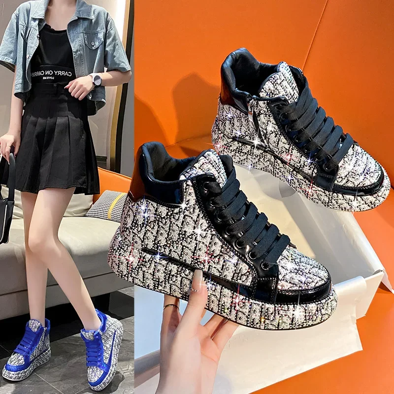 Water Dia Platform Women's Four Seasons New Fashion Print Embroidery Thick Sole Sports Outdoor Casual Shoes 3726