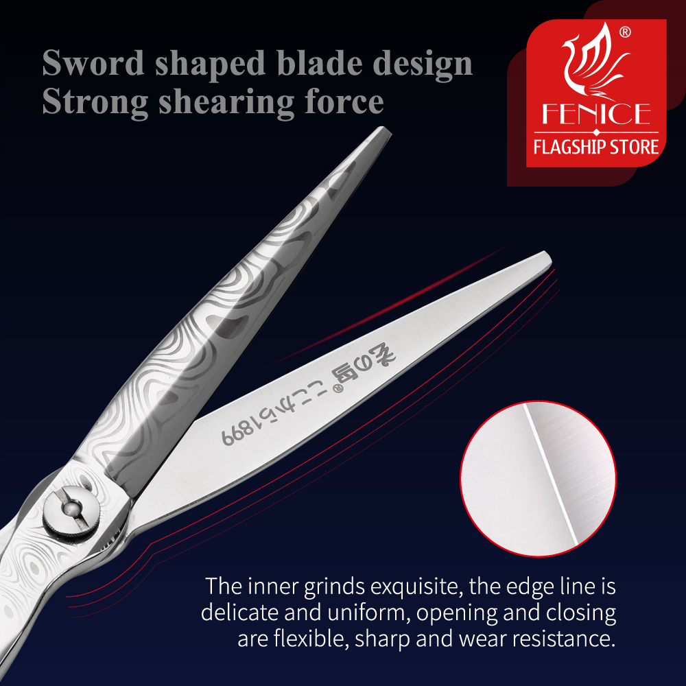 Fenice professional 7.5 Inch Damascus Pet Dog Cat Grooming Cutting Scissors Straight Shears Tesoura Tijeras