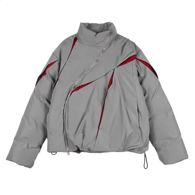 American cotton apron jacket mens winter long street thick collar hiphop loose cut n 240913