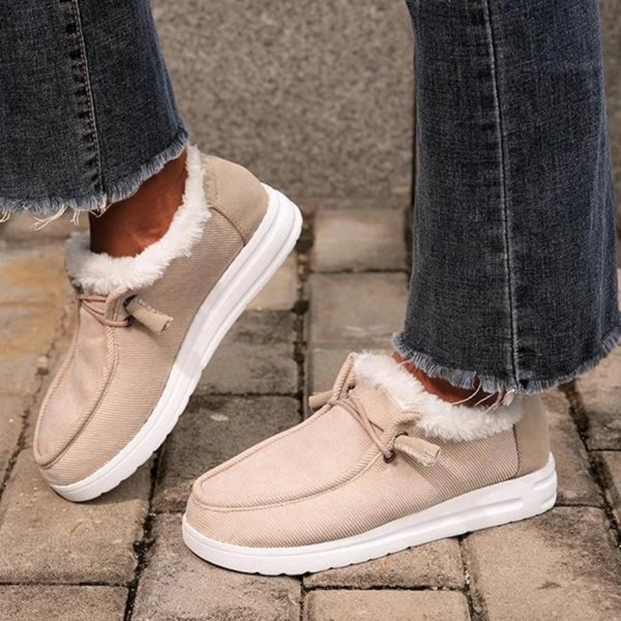Lace Women's Up Plush Flats Slip-on Elegant Autumn and Winter with Fur Mocasines New Flat Loafers Casual Warm Cotton Shoes a8f8 02bc e4f4