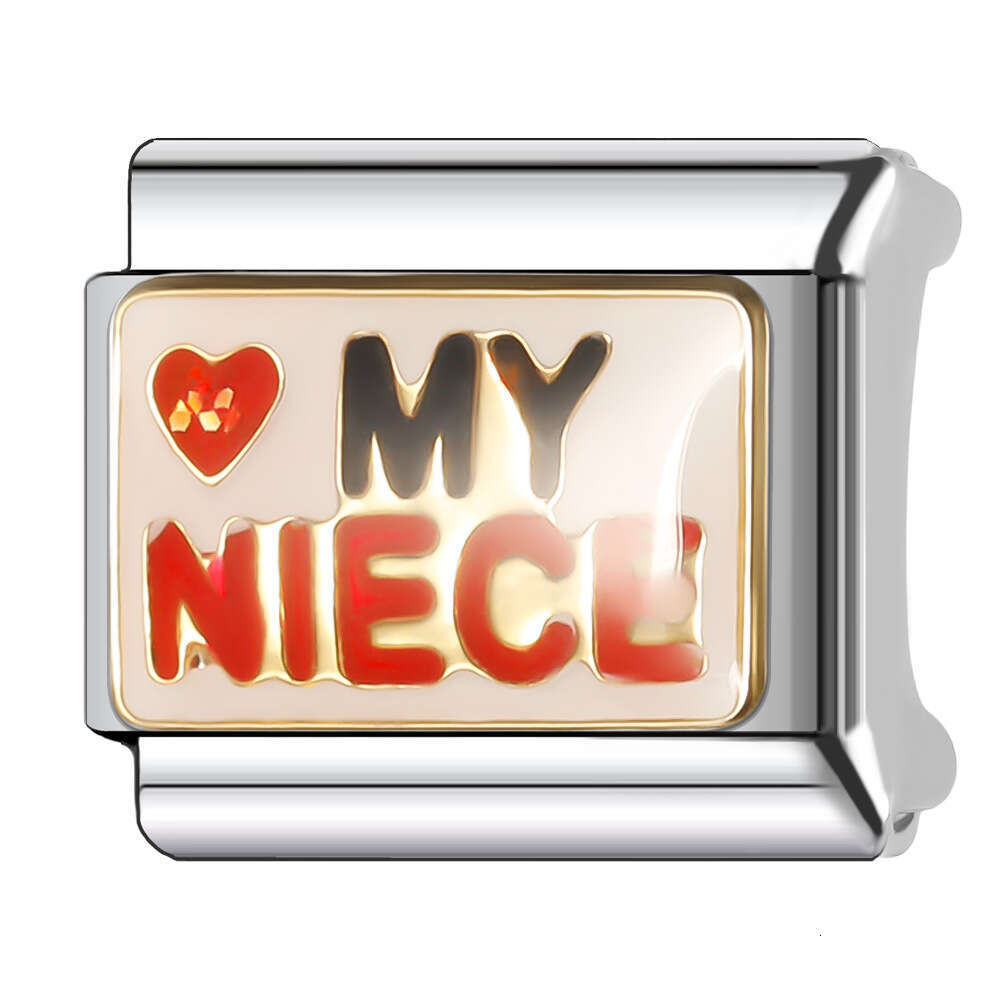 New Women's Gift Smile like a flower Bead Italian Charms Links Bangle Beads Fit 9mm Stainless Steel Bracelet Making DIY For Women Fashion Jewelry