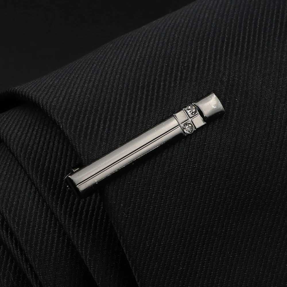 Mens Classic Tie Clips Black and Sliver Tone Tie Clip Metal Pin Clasp Business Wedding Accessories Gifts Jewelry AccessoryX240914
