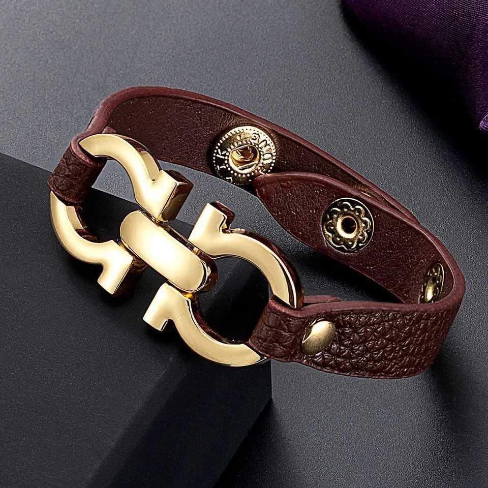 Charm Bracelets Zlxgirl Fashoin Pu Leather Fashion Bracelet Female Couple Engagement Dubai Gold Bracelet Bijoux Best Couple Gift Accessories J240914