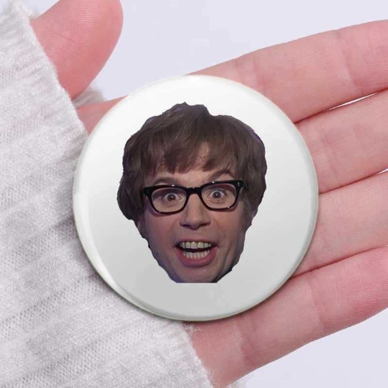 Face Winning Smile Cute Funny Creative Brooch Figures Pins Round Button Pin Backpack Clothes Decoration Fashion Jewelry GiftsX240914
