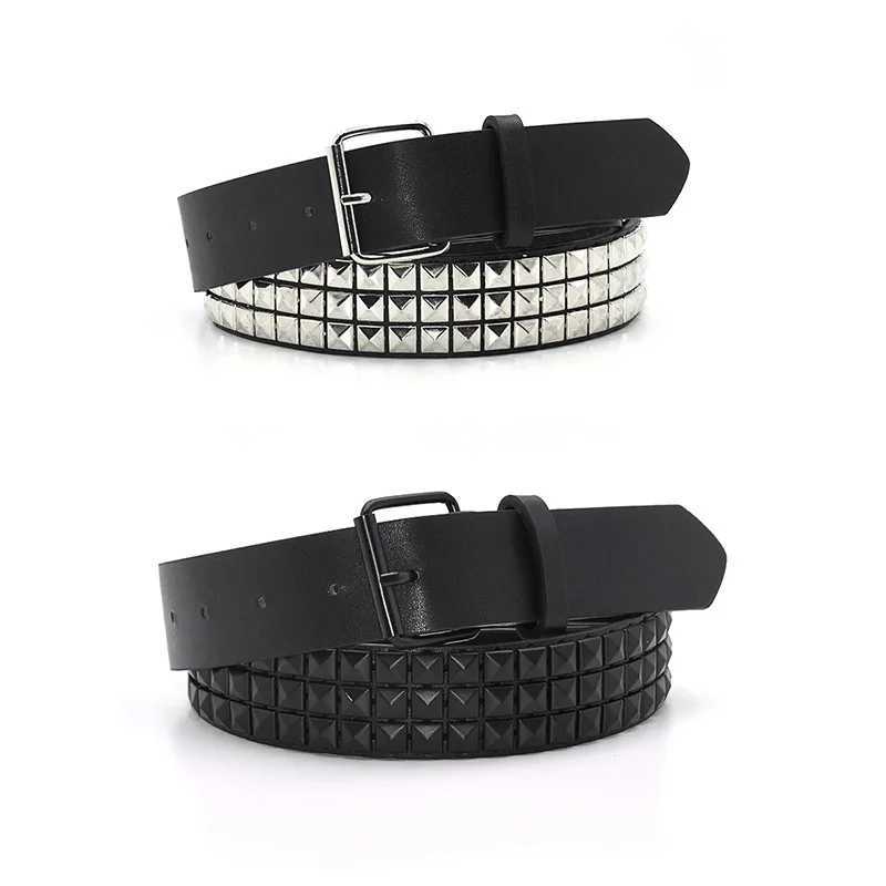 Fashion Rivet Belt Men Womens Studded Belt Punk Rock With Pin Buckle Drop Shipping BlackX240914