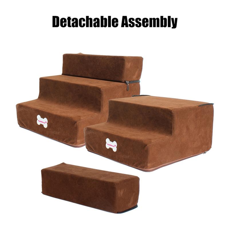 Pet Stair Steps Fleece Dog Detachable 3 Levels Dragon Body Foldable Dog Bed Anti-slip Dog Steps Pet Ramp Ladder Pet Products