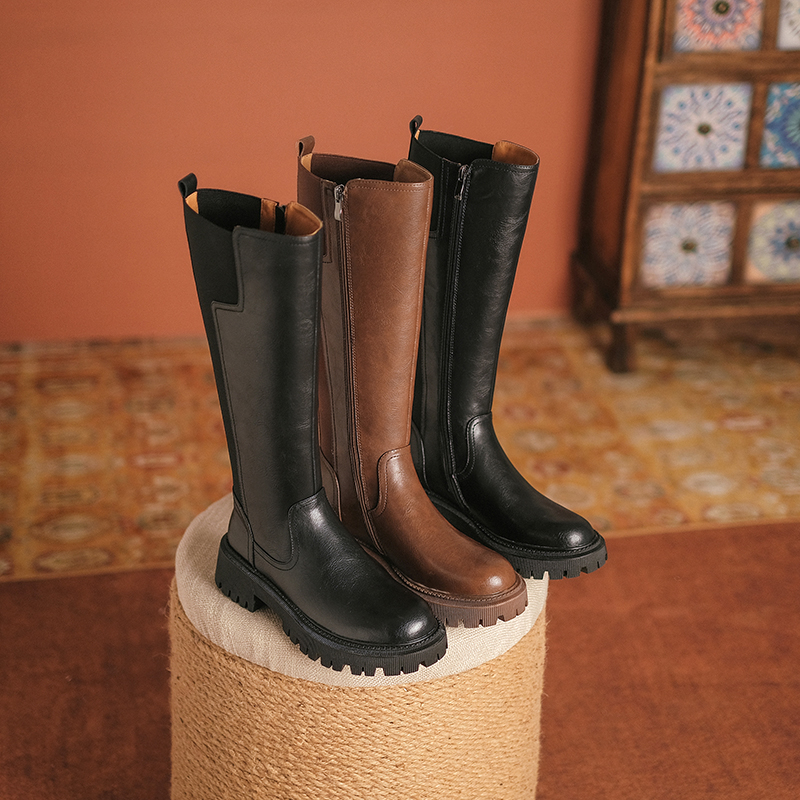 2022 Knee-high Platform Woman Long Boots Shoes Spring/Autumn New Chunky Heel Shoe for Women 1535