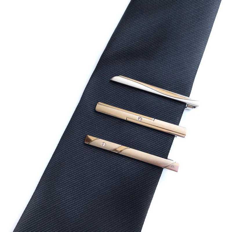 Simple Versatile Tie Clip Pin Clasp Silver Color Male Casual Wedding Business Necktie Clips Clasp Metal for Men WomanX240914