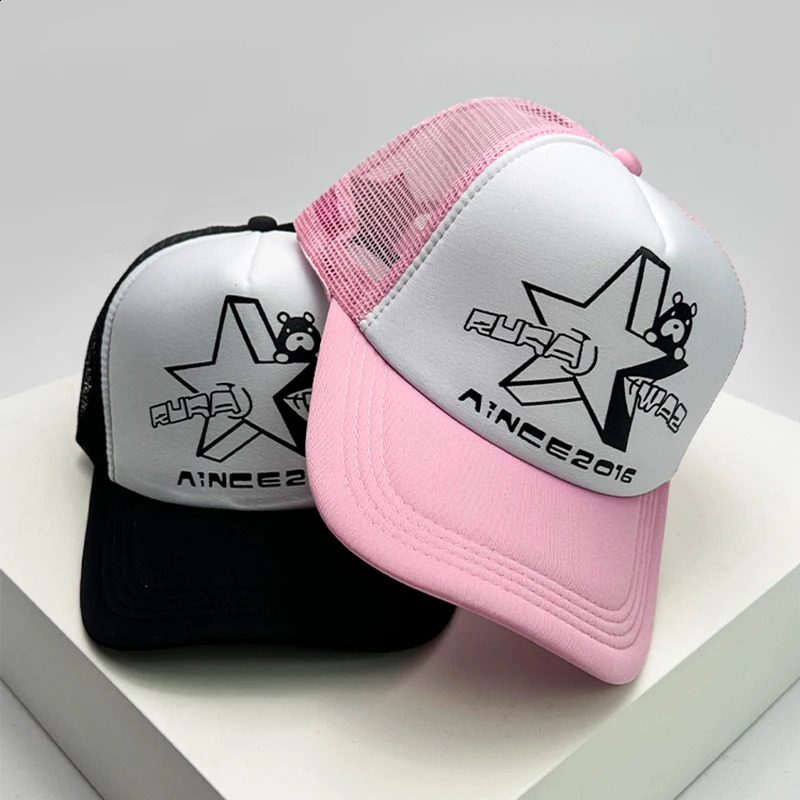 Fashion Men Women Printed Letter Tiger Baseball Caps Breathable Sunshade Versatile Half Mesh Hats Hip Hop Cartoon Trend ins 240906