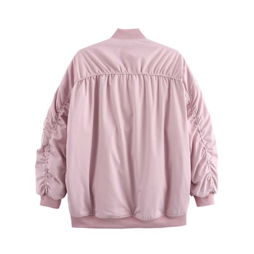 PB ZA Womens 2024 Autumn New Style Temperature Simple Casual Style Irregular Hemp Loose Flight Jacket W240914