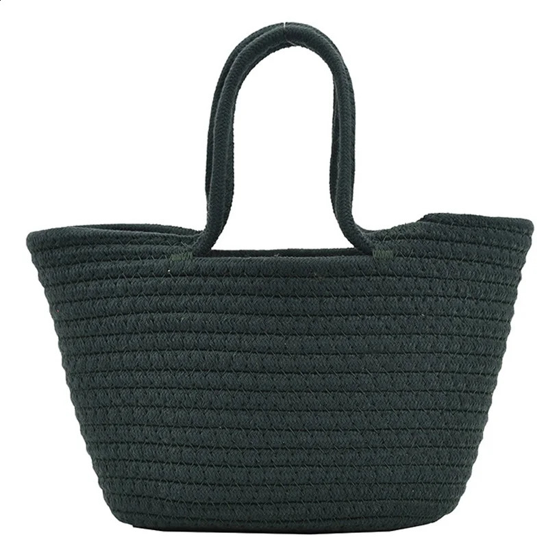 Fashion womens underwear bag shoulder retro handbag large capacity woven vegetable basket travel vacation beach 240913