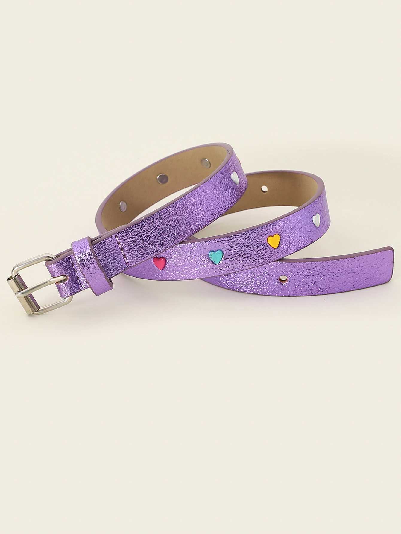 New style cute kids belt adjustable metal buckle purple kids beltX240914
