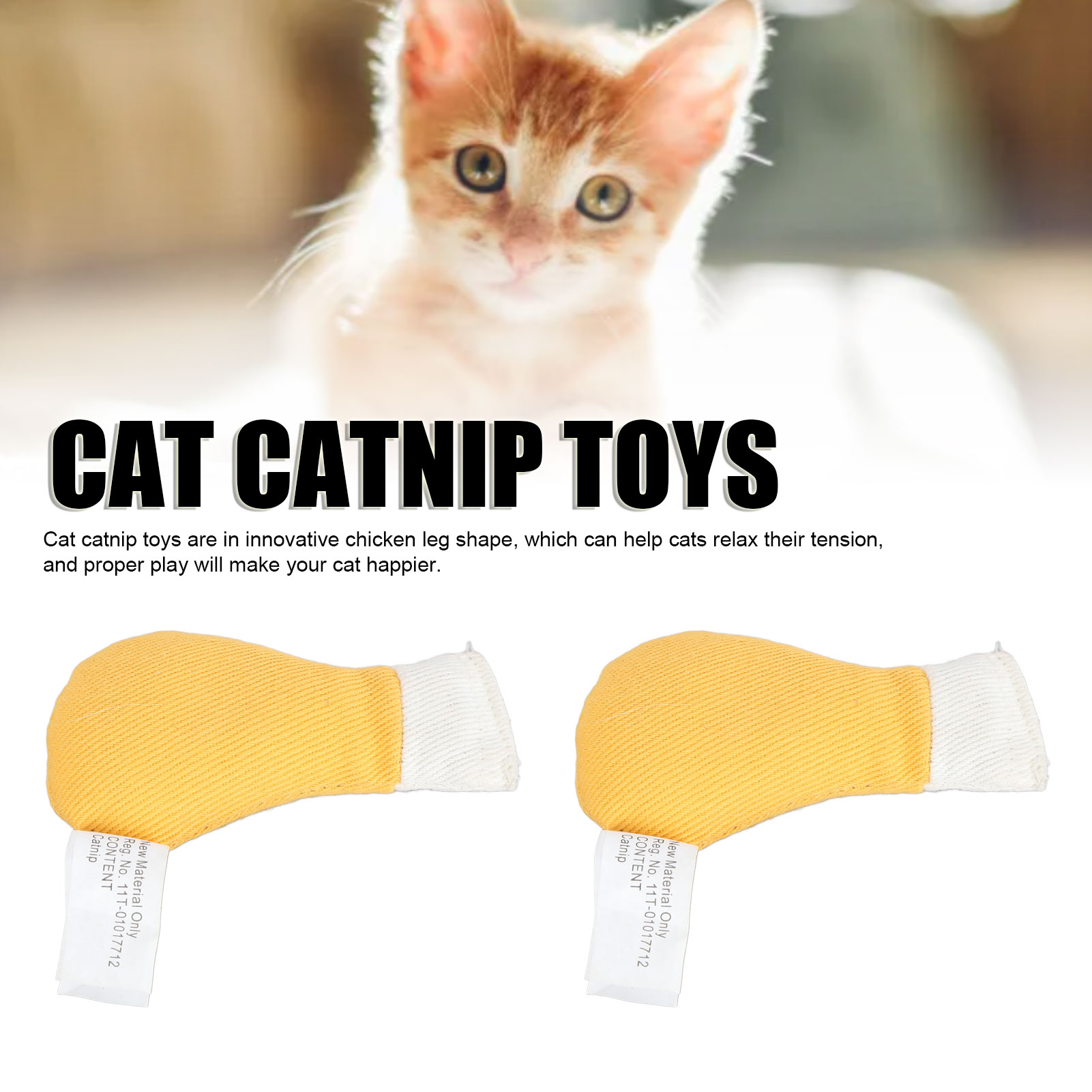 Chicken Leg Cat Toys, Bite Resistant, Soft, Comfortable, Interactive, Stuffed Cat Catnip, Dogs, Cats, Pets, 2Pcs