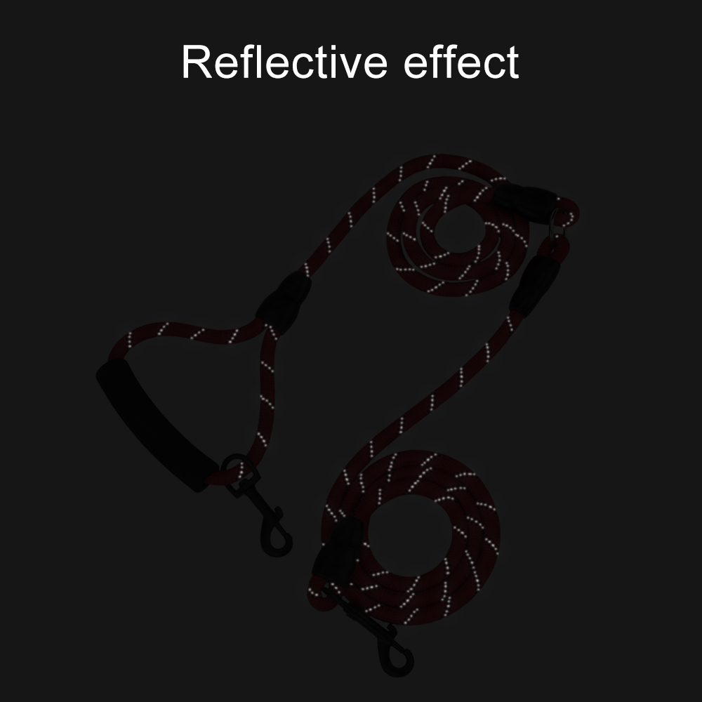 Double Dog Leash Reflective Detachable Coupler and Tangle Free,Leash Control with Padded Handle for Large & Medium Dogs Walking