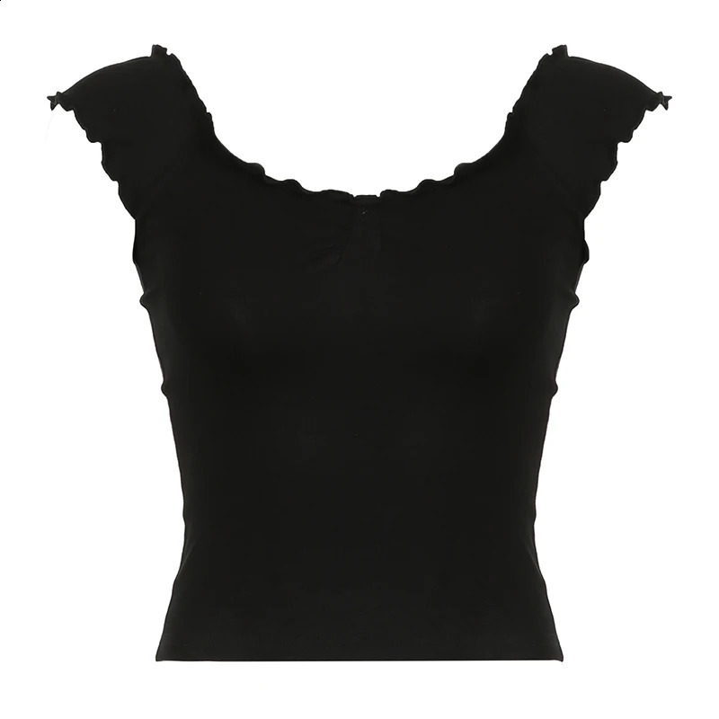 IAMTY fashionable and elegant deep V-neck vest womens French slim fit vest retro streetwear casual basic vest 240914
