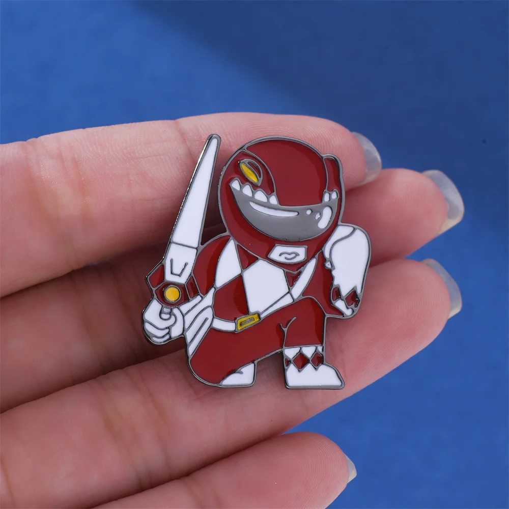 Power Dinosaur Rangers Enamel Pin Color Battle Suit Combat Helmet Lapel Badge Classic Cartoon Jewelry Collection WholesaleX240914