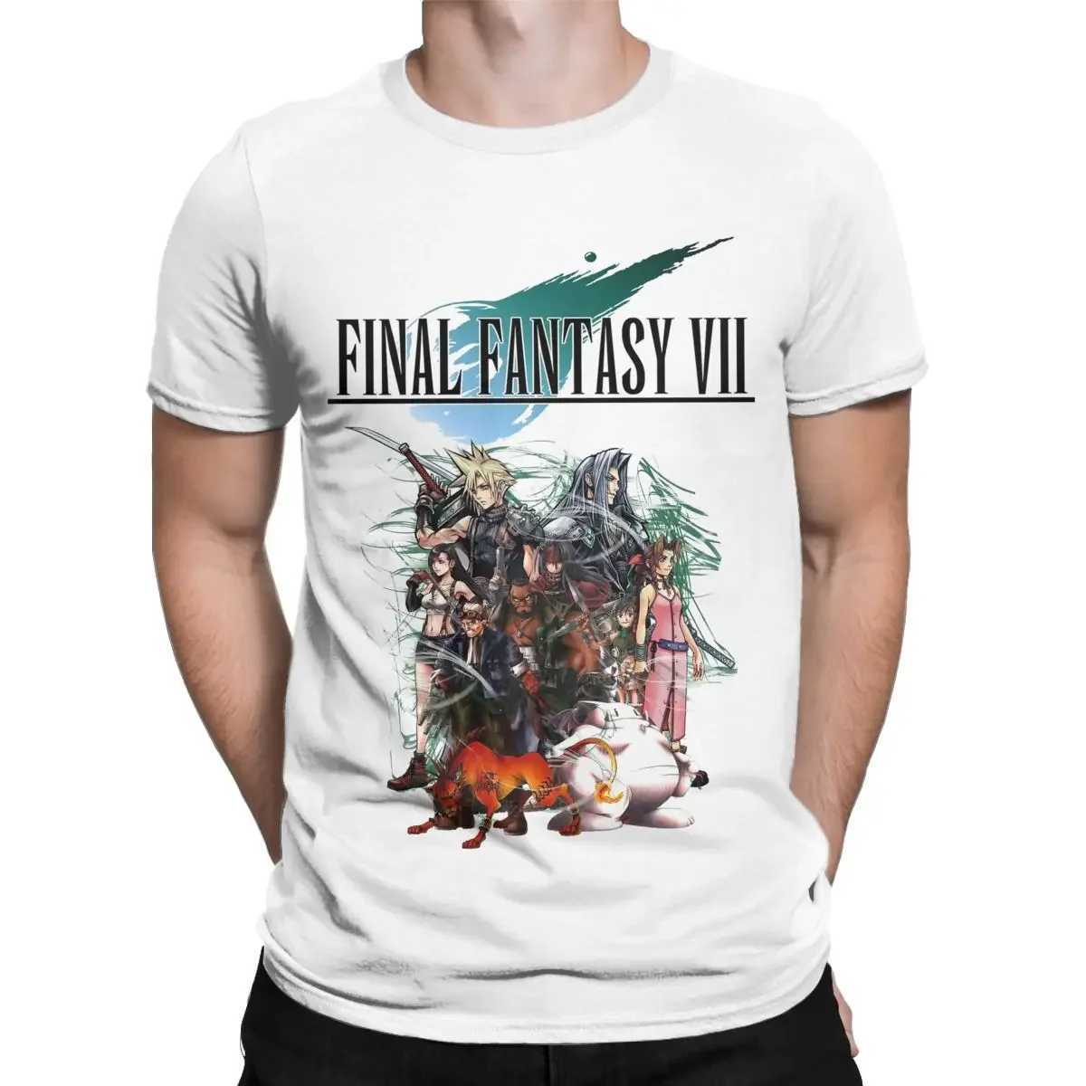 Summer Retro Final Fantasy VII Mens and Womens T-shirts Collage Final Fantasy 7 Game Fun T-shirts Cotton Unique Clothing CL240913