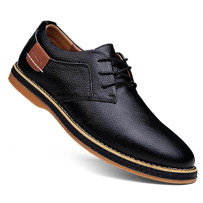 Men Oxfords Genuine Leather Dress Shoes Brogue Lace Up Italian Mens Casual Shoes Luxury Brand Moccasins Loafers Plus Size 38-48