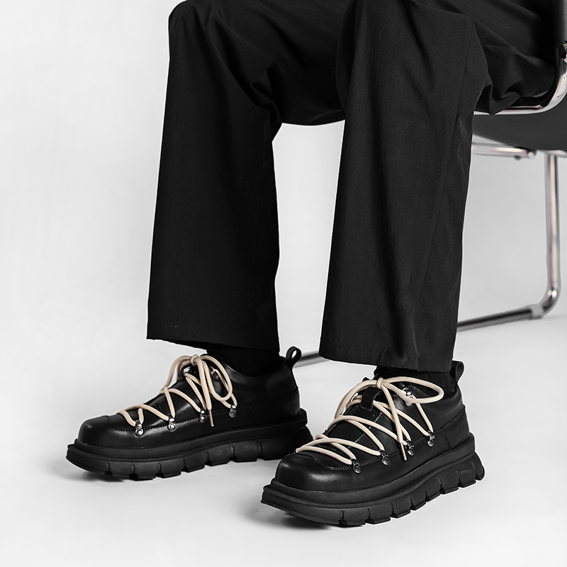 Men New Casual Business Platform Derby Male Leather Loafers Slip On Wedding Shoes Haruku New Streetwear 11d6