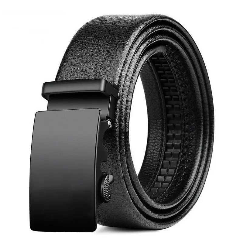 Mens Belt Cow Leather Belts Brand Fashion Automatic Buckle Black Belt High Quality Belts for Men Business Work Casual StrapX240914