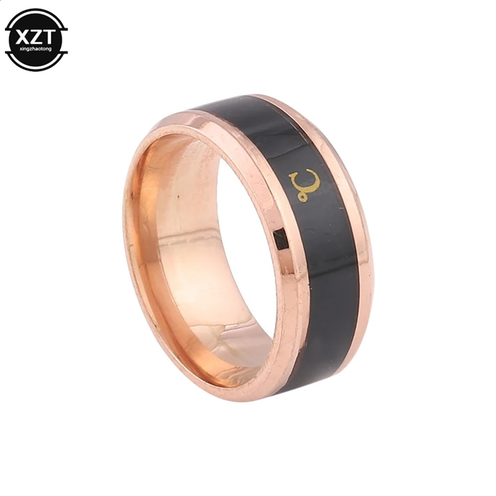 Temperature Ring Steel Emotion Feeling Intelligent Temperature Sensitive Rings for Women Men Waterproof Jewelry 240914