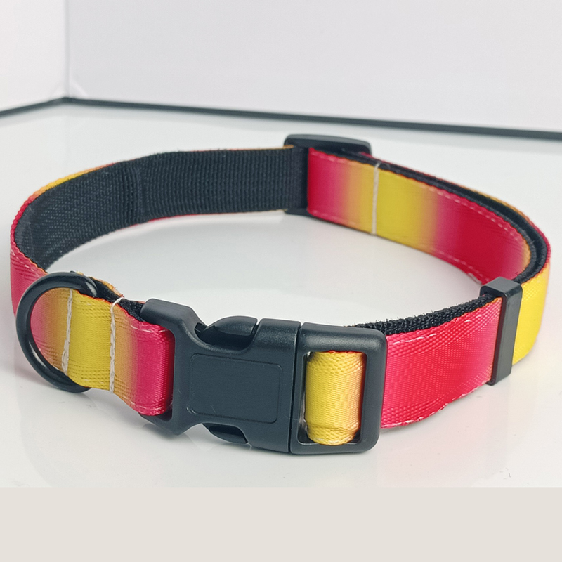 Rainbow Dog Collar Medium Dogs Thickened Pet Collar Adjustable Nylon Dog Collar with Quick Buckle for Cats and Small Medium Dogs