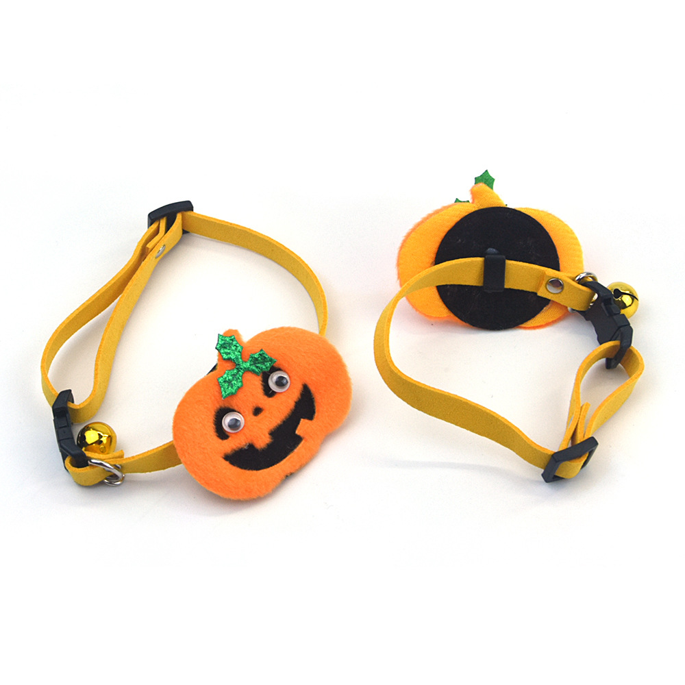 Pet Halloween Pumpkin Party Adjustable Dog Collars with Detachable Decoration Breakaway Halloween Collar for Puppy Cats Supplies