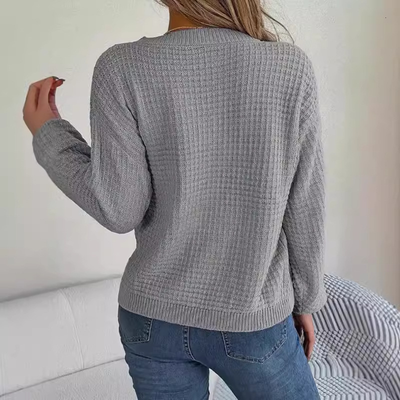 dongdumaoyi New Women's Sweater Fashion Pullover Round Neck Long Sleeve Fried Dough Twists Thread Knit F0914#43