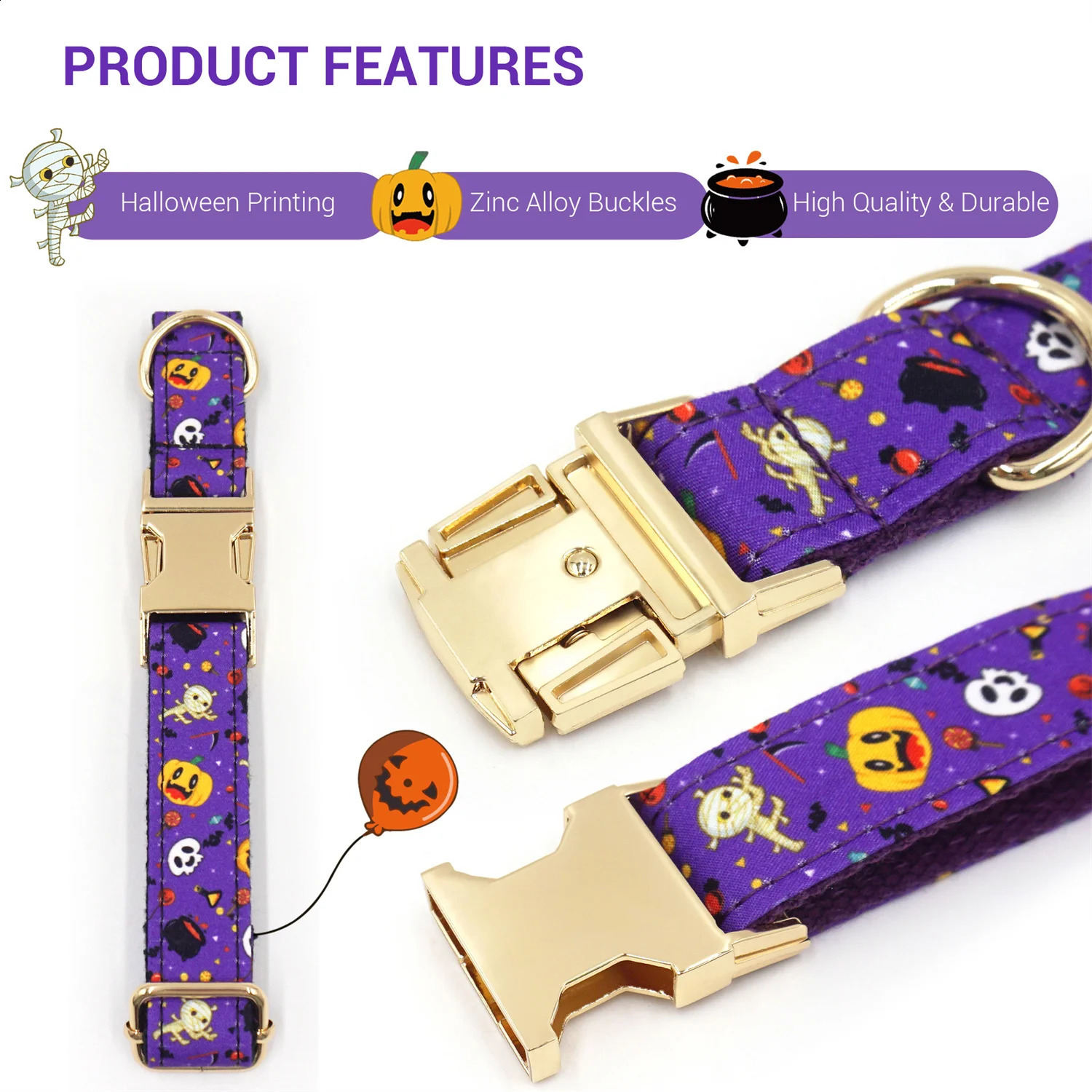 Halloween Ghost Dog Collar Personalized Dog Collar and Belt Set Suitable for Small and Large Dogs Customized Name Dog Collar Bow Party Gift 240914