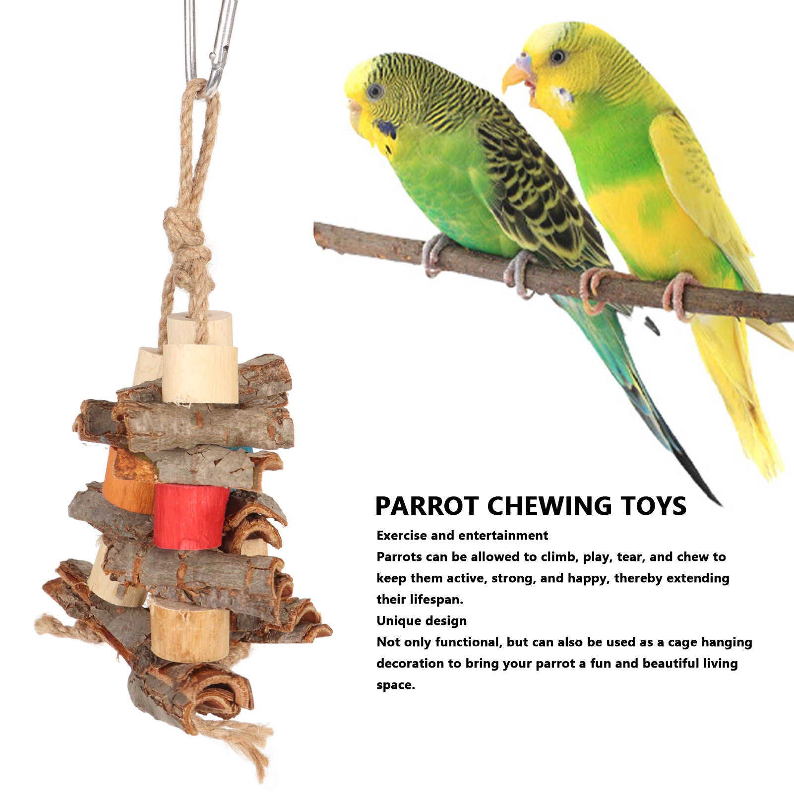 Parrot Chewing Toys Bite Resistant Hanging Toys Colorful Chew Toys For Medium Small Birds Cockatiel Budgerigar