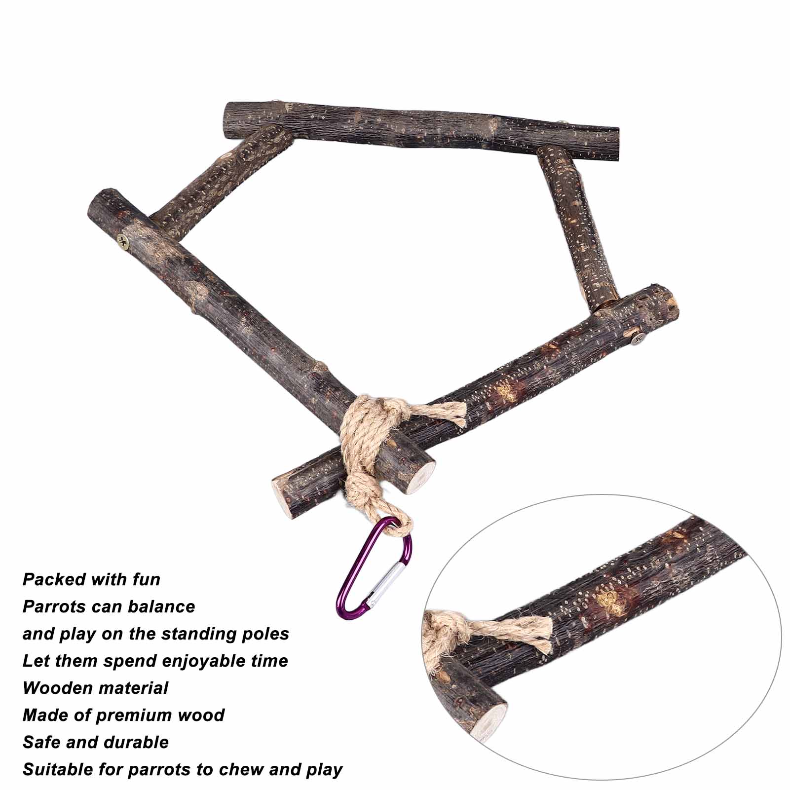 Bird Perch Stand Toys for Parrot, Fun Grinding Claws, Relieve Boredom, Budgie Parakeet, Conure Lovebird House