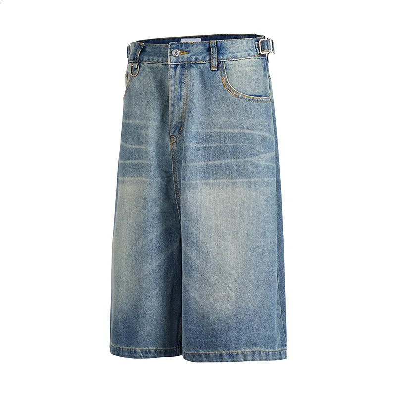 MADE EXTREME Retro Denim Cropped Jorts Heavy Summer Casual Shorts for Men Y2k Jeans 240909