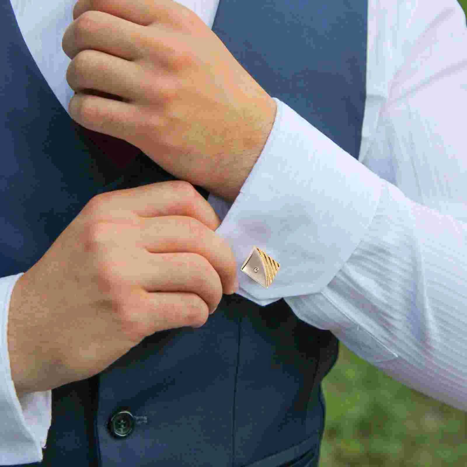 Tie Clip Cufflinks Mens on Clips Neck Bar Tuxedo for Alloy Father Dad RhinestoneX240914