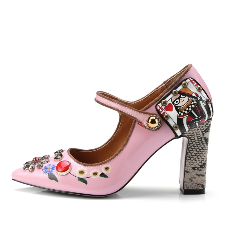 2025 new Rhie Pearl Retro Riveted wers 9cm High Heel Girl Wedding Bride Party Single Shoes 33-43 Size e3d9