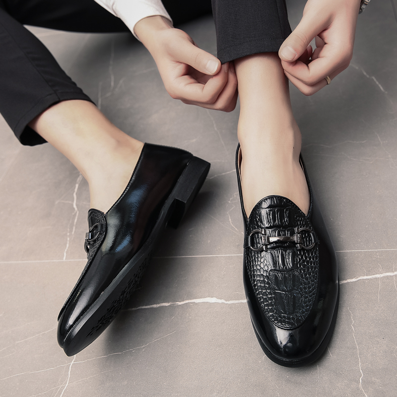 Fashion New Crocodile Pattern Leather Gentleman Stress Men Business Driving Shoes Loafers chaussure Party Flats Dress Shoe c658