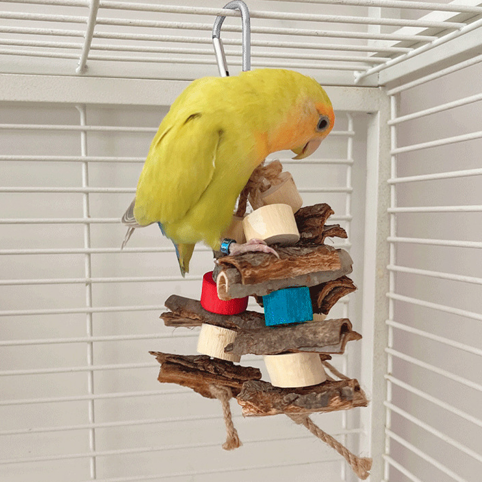 Parrot Chewing Toys Bite Resistant Hanging Toys Colorful Chew Toys For Medium Small Birds Cockatiel Budgerigar