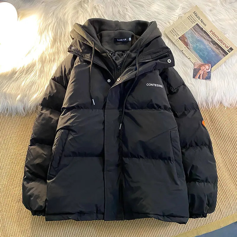 Korean version winter casual cotton women multifunctional fake double pocket zipper jacket thick coat 240914