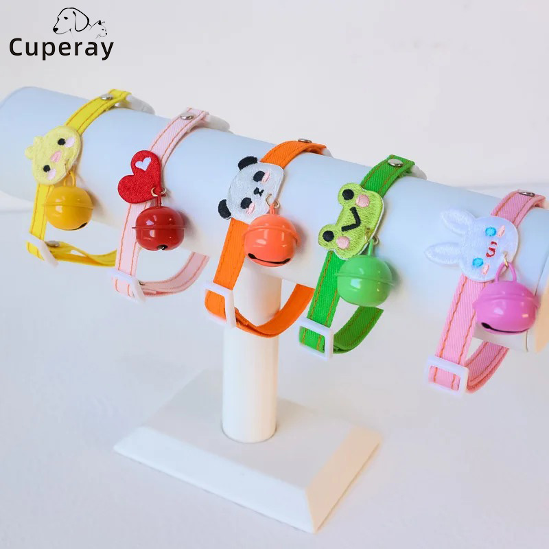 Cats Collar Breakaway for Cats Girl Boy Adjustable Length Cute Pet Collar with Cartoon Animals & Little Bell Kitten Accessoires