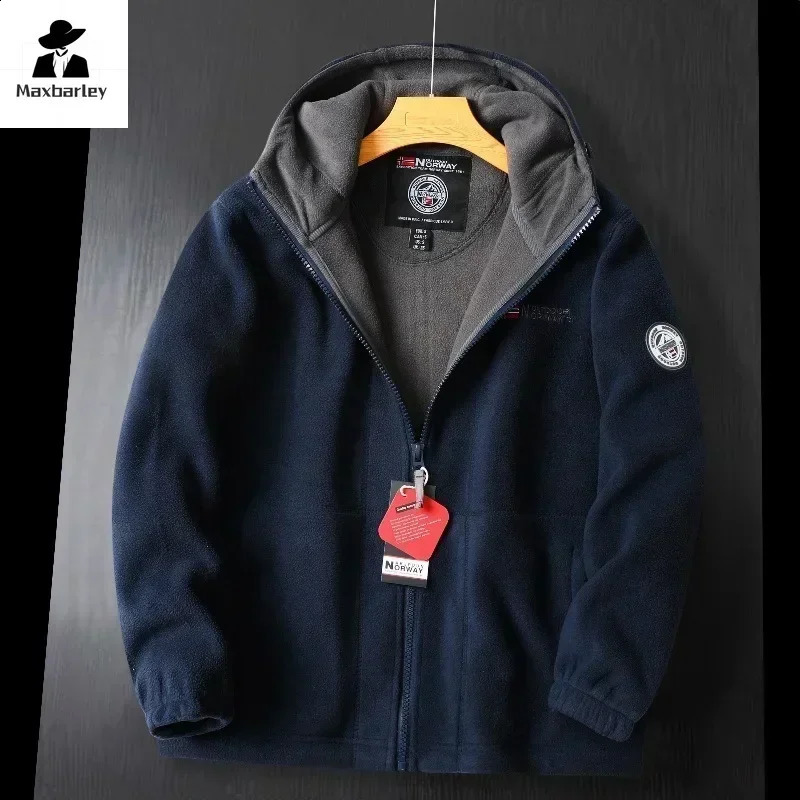 winter wool jacket highend embroidery thick windproof outdoor snow cold proof mens warm hooded 240904