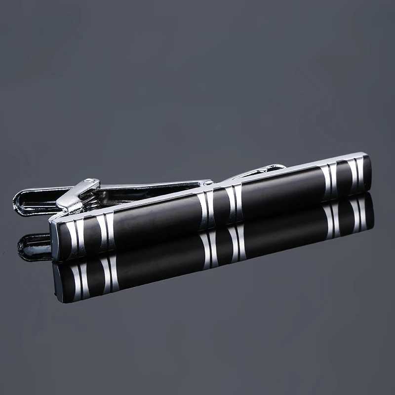High quality mens and womens tie clip Round black enamel metal tie accessories business jewelry giftsX240914