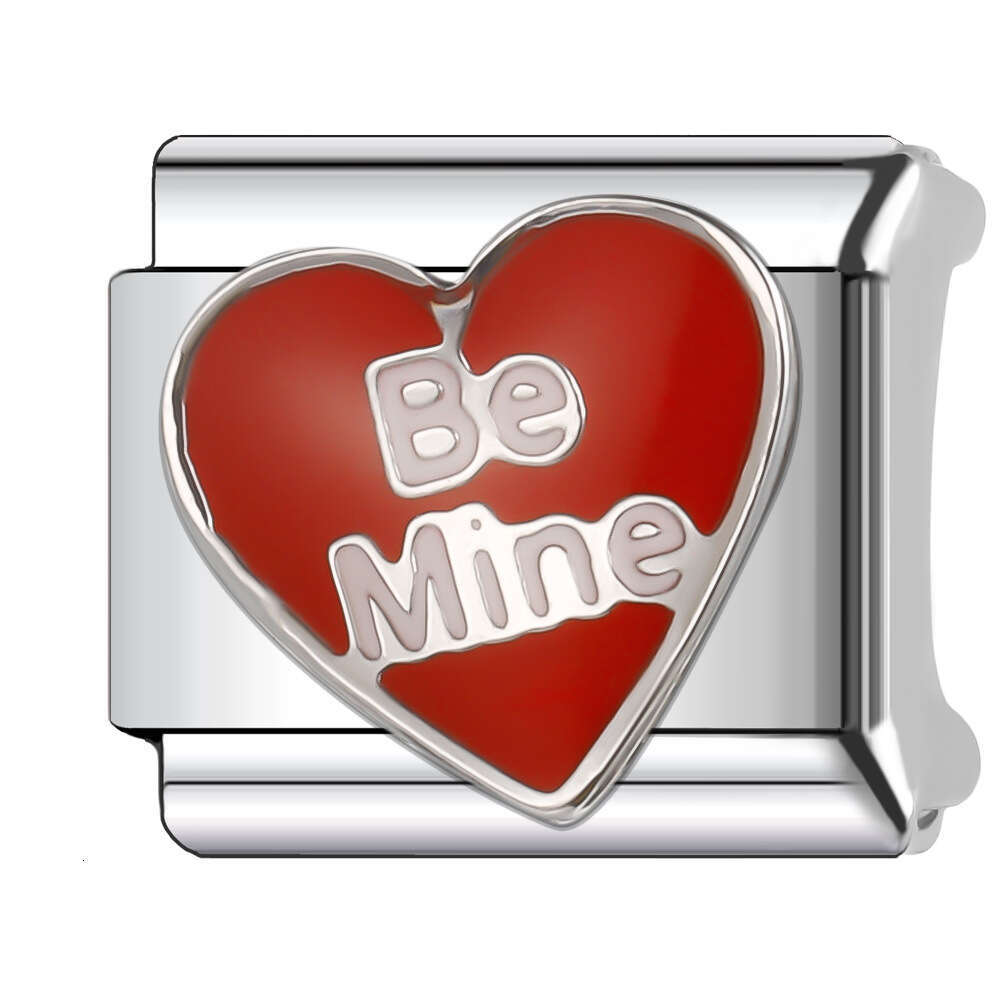 New Women's Gift Romantic Red Heart Angel Bead Italian Charms Links Bangle Beads Fit 9mm Stainless Steel Bracelet Making DIY For Women Fashion Je