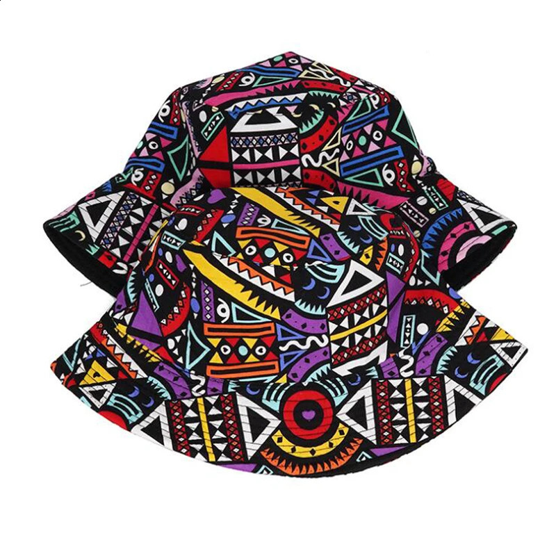 2023 Summer Graffiti Bucket Hat for Women Men Skull Floral Outdoor Foldable Bob Fisherman Girls Gorros Panama Sun 240906