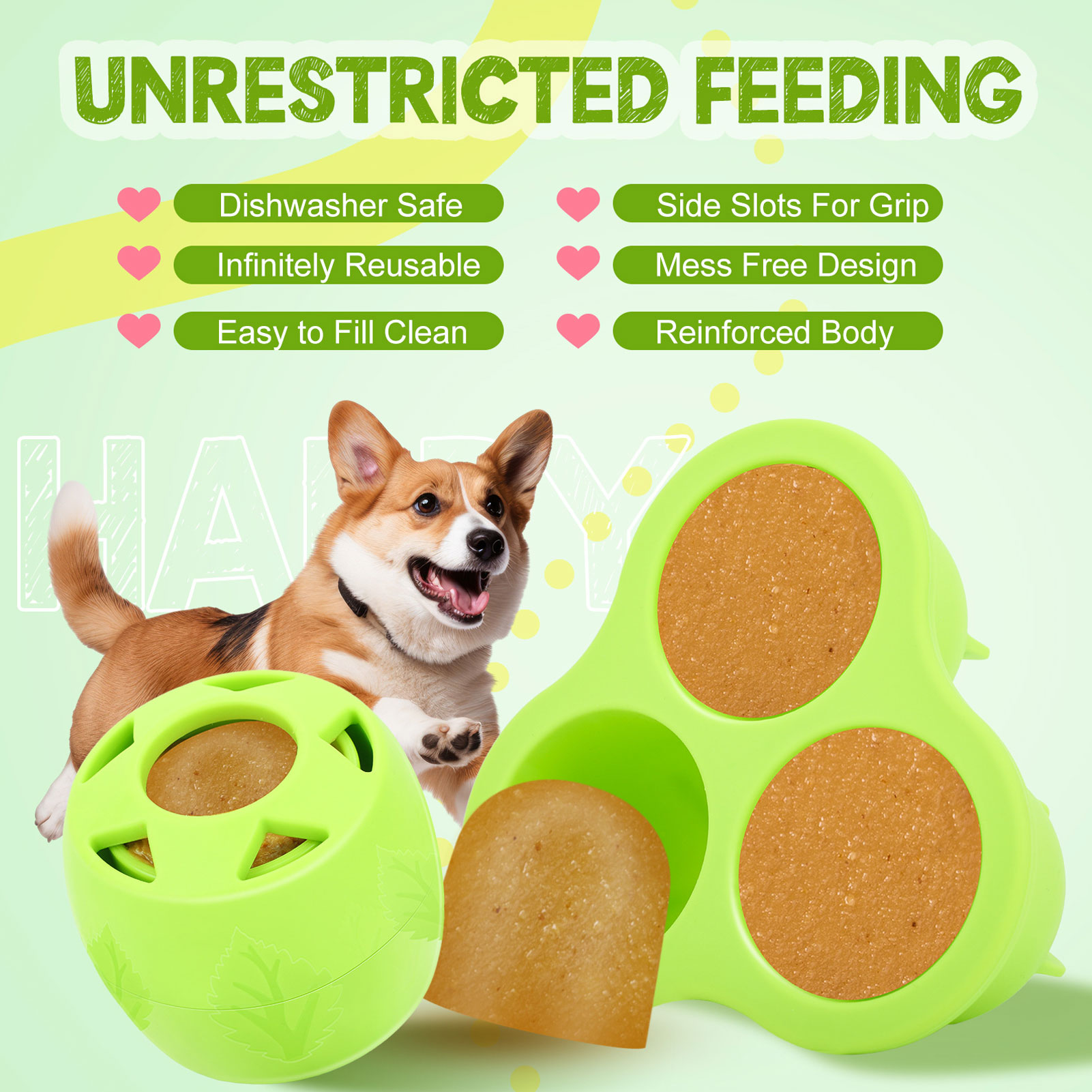 Pet Leaky Food Ball, Multipurpose Fun, Teeth Grinding, Bite Resistance, Rubber Interactive Dog Toy for Dogs, Pets