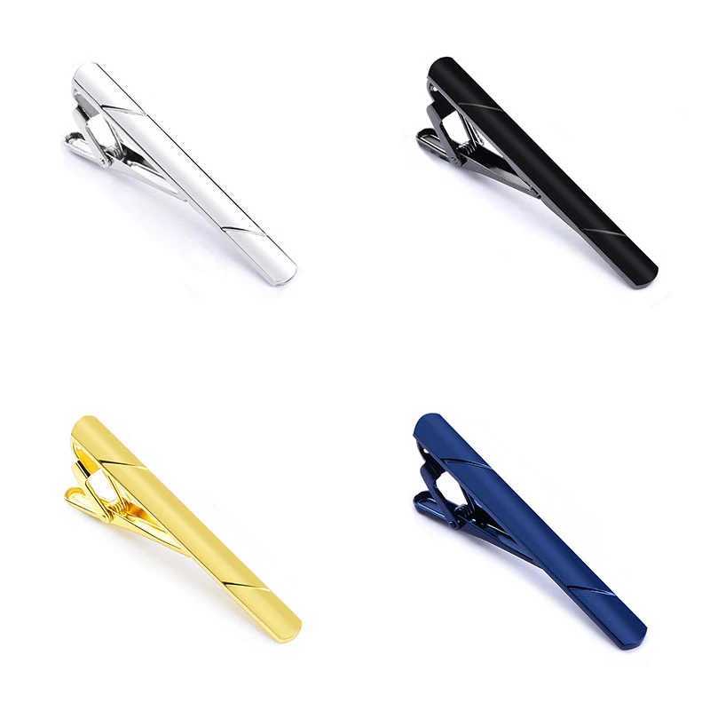 Tie Clip For Men Metal Silver Gold Simple Bar Clasp Practical Black Necktie Clasp Shirts Tie Pin Man Business Necktie AccessoryX240914