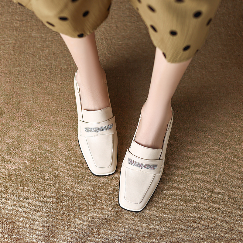 2025 new Low Elegant Heels Loafer Female Casual Square Toe British Women's Pumps Black Heeled Oxford Shoes Ladies Brand Designer 98cf