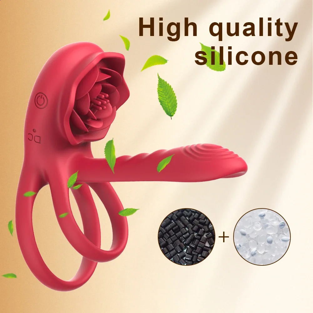 Rose rooster ring vibrator penis cover suction stimulator remote control Gspot installation adult product clitoral sex toy 240914