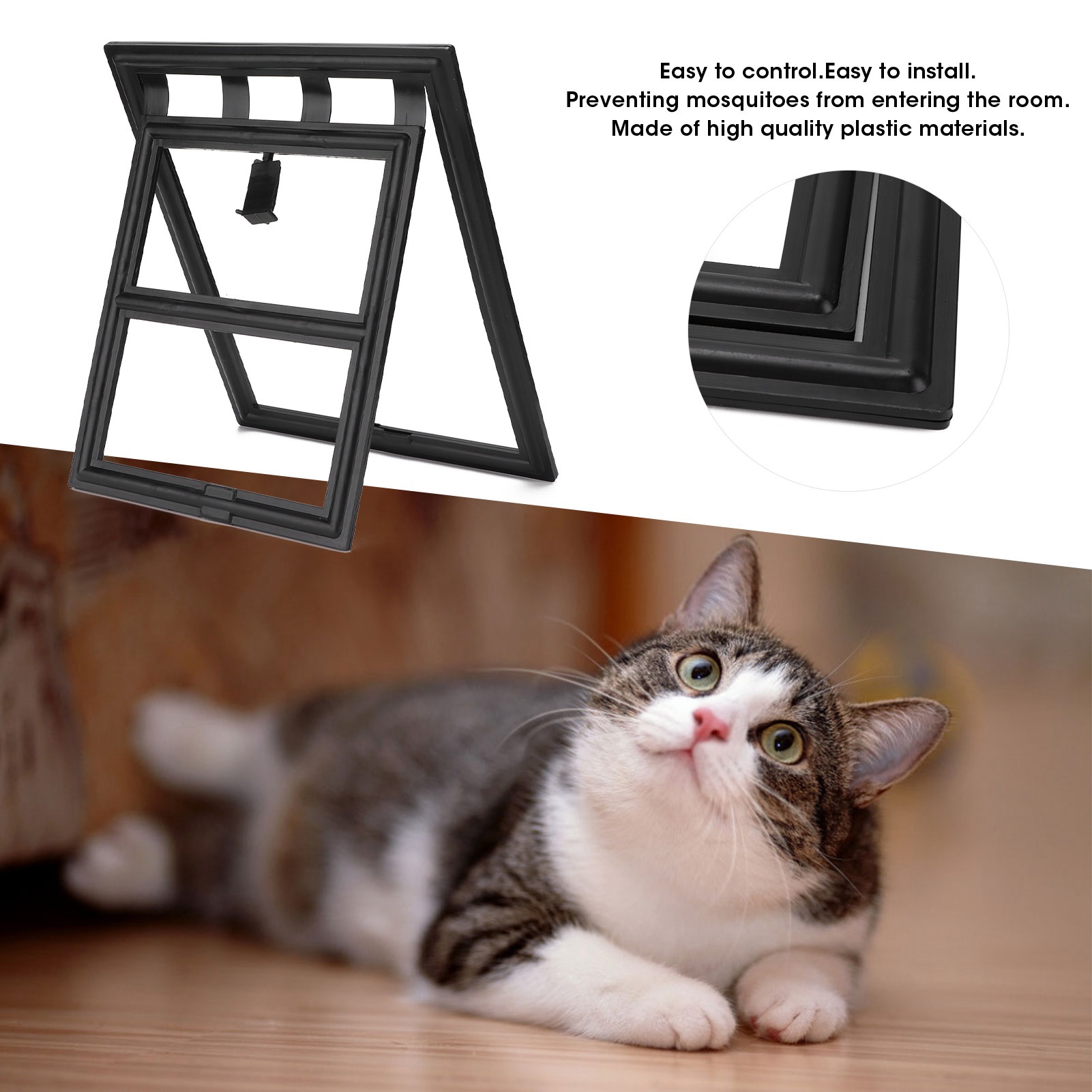 Lockable Pet Dog Cat Door For Screen Window Security Flap Gates Pet Tunnel Dog Fence Cat Door