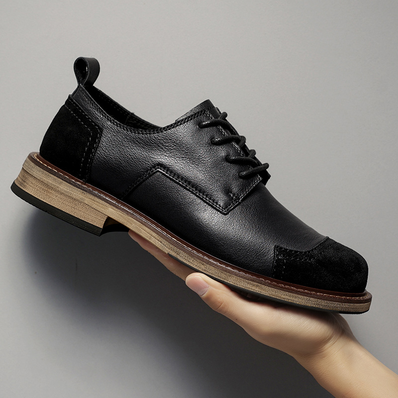 Genuine Leather Men Oxford Shoes Lace Up Outdoor Fashion Casual Shoes Luxury Brand Men Formal Dress Footwear Handmade Sneakers