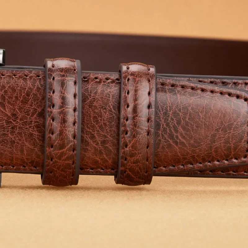 Black Vintage Faux Leather Belt for Men Alloy Pin Buckle Waist Straps Brown Belts Pants Waistband Ceinture Homme Para MujerX240914